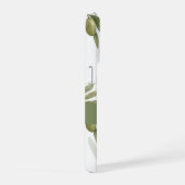 Timeless Sage Olive Watercolor Chic Name iPhoneケース (右側面)