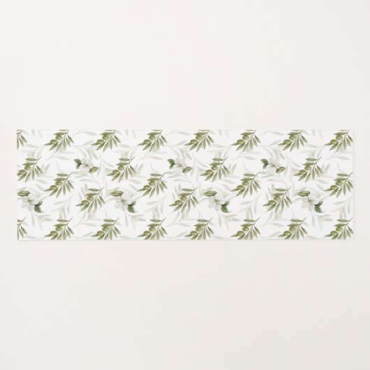 Timeless Sage Olive Watercolor Name  ヨガマット (裏面(横))