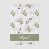 Timeless Sage Olive Watercolor Name 薄葉紙 (正面)