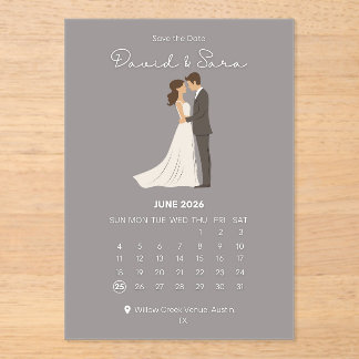 Timeless Save The Date Wedding Announcement  アクリル招待状