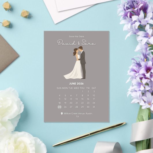 Timeless Save The Date Wedding Announcement  アクリル招待状 (インサイチュ (ウェディング))