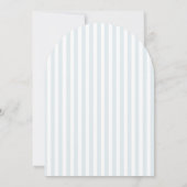 Timeless Script Blue Stripes Arched Bridal Shower 招待状 (裏面)