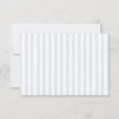 Timeless Script Coastal Blue Stripes Bridal Shower サンキューカード (裏面)
