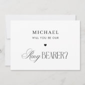 Timeless Script Elegant Ring Bearer Proposal Card 招待状 (正面)