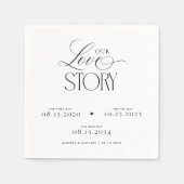Timeless Script Our Love Story Wedding Engagement スタンダードカクテルナプキン (正面)