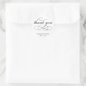 Timeless Script Thank You Favy Stickers ラウンドシール (バッグ)