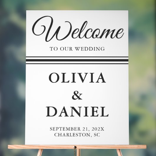 Timeless Script Wedding Welcome Sign アクリルサイン (ニュートラル)
