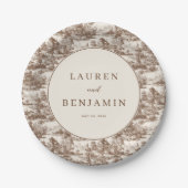 Timeless Sepia Vintage Village Landscape ペーパープレート (正面)