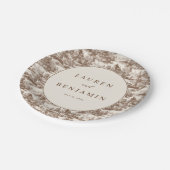 Timeless Sepia Vintage Village Landscape ペーパープレート (アングル)