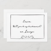 Timeless Swan Black & White Bridesmaidの提案 サンキューカード (正面/裏面)