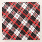 Timeless Tartan Plaid Red and Black  ガラスコースター (正面)