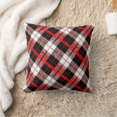Timeless Tartan Plaid Red and Black Throw Cushion クッション (ブランケット)
