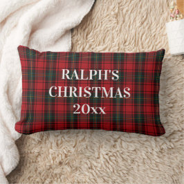 Timeless Tartan Plaid Red Black Ralph Christmas ランバークッション