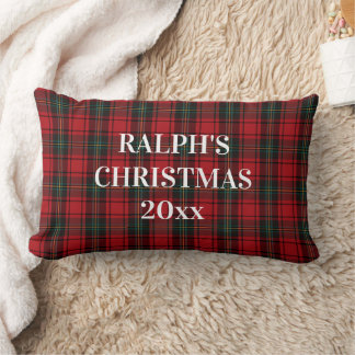 Timeless Tartan Plaid Red Black Ralph Christmas ランバークッション