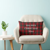 Timeless Tartan Plaid Red Black Ralph Christmas ランバークッション (椅子)