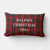 Timeless Tartan Plaid Red Black Ralph Christmas ランバークッション (正面)