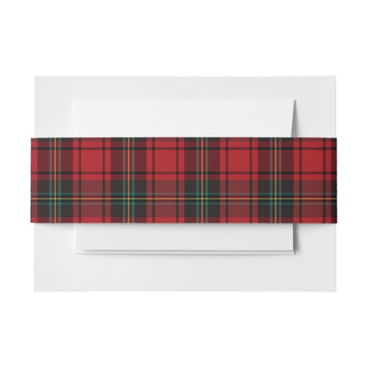 Timeless Tartan Plaid Red Black Ralph Christmas 招待状ベリーバンド (正面例)