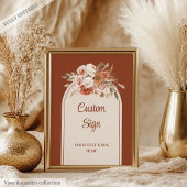 Timeless Terracotta Pampas Sage Boho Floral Custom ポスター