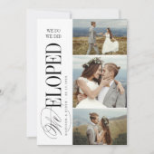 Timeless Typography 3 photo We Eloped Reception 招待状 (正面)