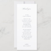 Timeless Vines Wedding Crest Menu Card 招待状 (裏面)