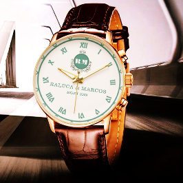 Timeless Vintage Monogram Couple’s Name & Initials 腕時計