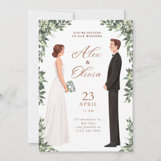 Timeless Wedding Invitation Elegant Classic Design 招待状 (正面)