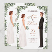 Timeless Wedding Invitation Elegant Classic Design 招待状 (正面/裏面)