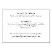 Timeless White Elegant Wedding Detail Cards テーブルナンバー (裏面)