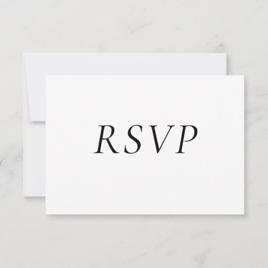 Timeless White Elegant Wedding RSVP Card (裏面)
