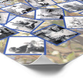 Timeline Photo Collage on White Blossom Tree ポスター (角)