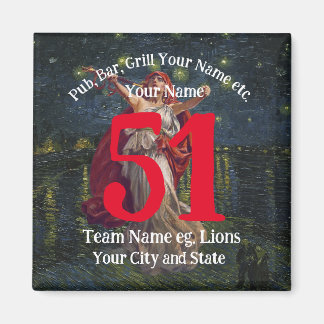 TimeMachine Pub Bar Grill Name Number Your Name マグネット