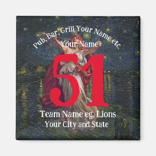 TimeMachine Pub Bar Grill Name Number Your Name マグネット (正面)