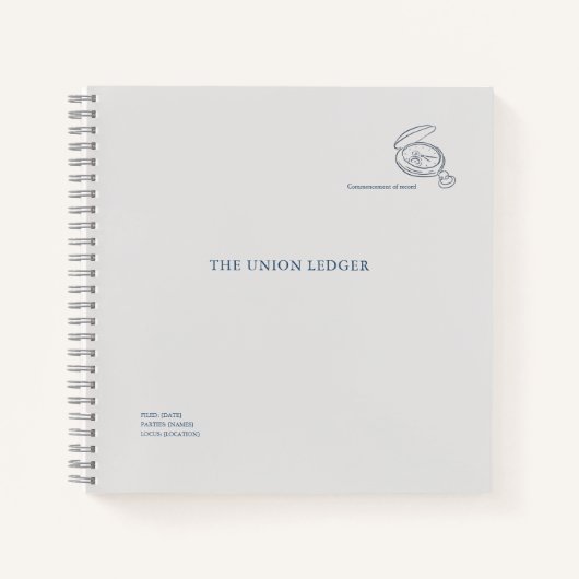 Timepiece- Minimalist Marriage Union Ledger  ノートブック (正面)