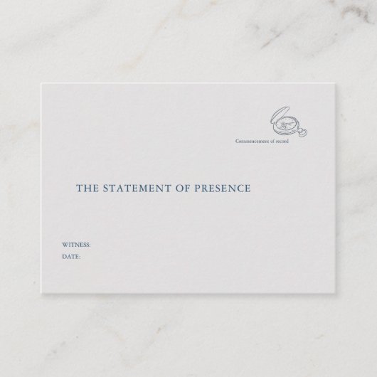 Timepiece- Minimalist Marriage Witness Enclosure エンクロージャーカード (正面)