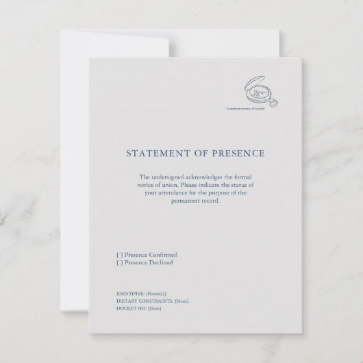 Timepiece- Minimalist Union Announcement  出欠カード (正面)