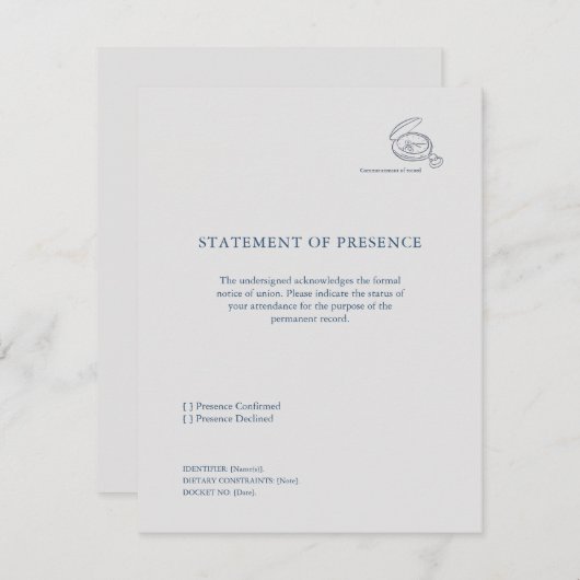 Timepiece- Minimalist Union Announcement  出欠カード (正面/裏面)