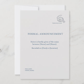 Timepiece- Minimalist Union Announcement  招待状