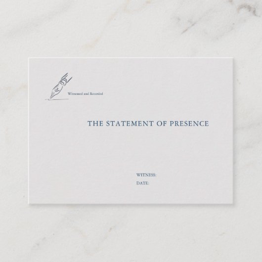 Timepiece - Minimalist Wedding Enclosure 名刺 (正面)