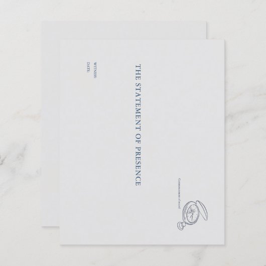 Timepiece- Minimalist Wedding Witness Notecards  (正面/裏面)