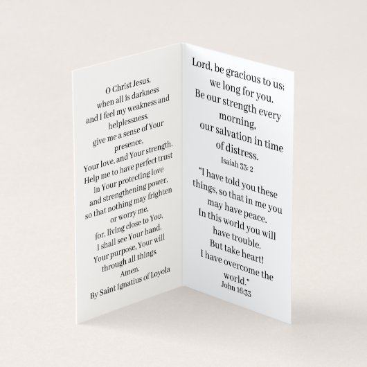 Times of Trouble prayer card (内部)