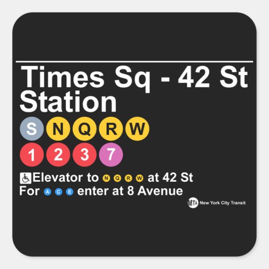 Times Square - 42 Street Station スクエアシール (正面)