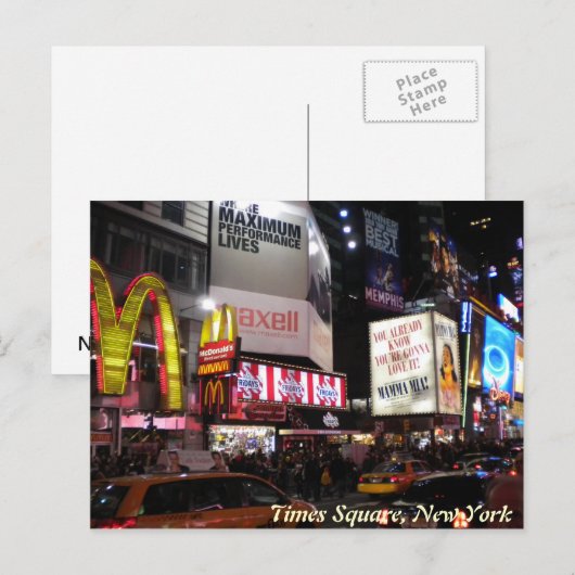 Times Square by nightはがき ポストカード (正面/裏面)