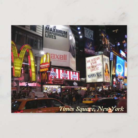 Times Square by nightはがき ポストカード (正面)