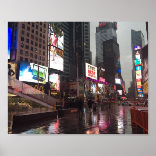 Times Square New York City NYC Neon Signs Photo ポスター