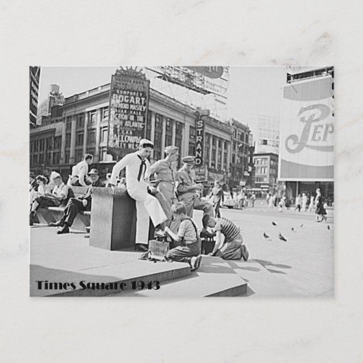 Times Square, New York City, World War 2 Era写真 ポストカード (正面)