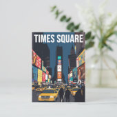 Times Square New York Taxi Cab Art ポストカード (スタンド正面)