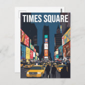 Times Square New York Taxi Cab Art ポストカード (正面/裏面)