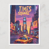 Times Square NYC Art Vintage Illustration Travel ポストカード (正面)