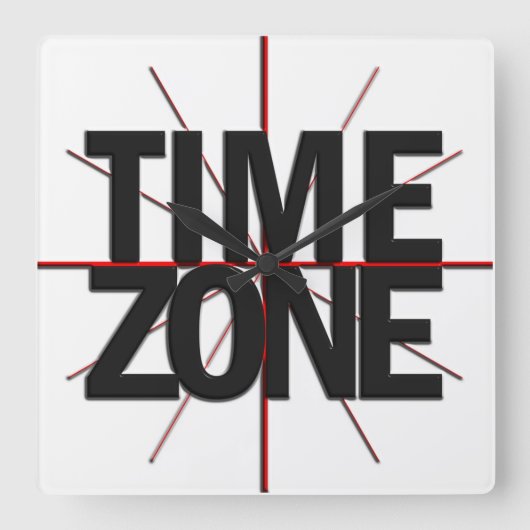 TImezoneの全壁時計 スクエア壁時計 (正面)