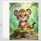 Timid Tiger | かわいいキャラクターの子供部屋アート (正面/裏面)